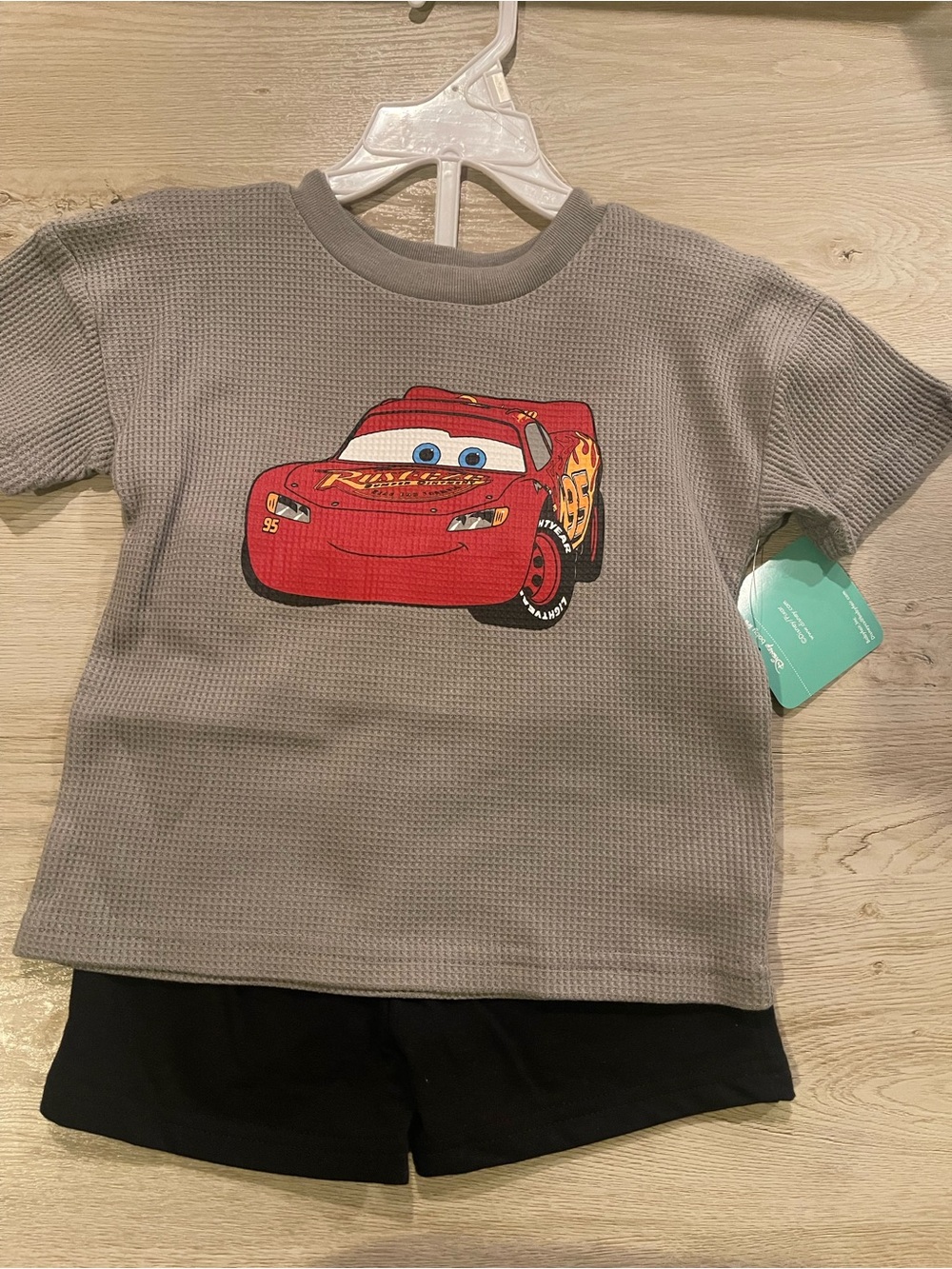Disney Gray Kids Shirt with Red Lightning McQueen Graphic